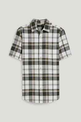Camicia - regular fit - collo all'italiana - a quadretti