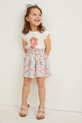 Set - T-shirt, rok en scrunchie - 3-delig