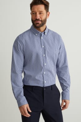 Chemise de bureau - slim fit - col button down - facile à repasser