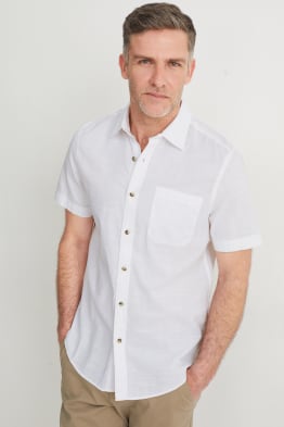 Camicia - regular fit - collo all'italiana
