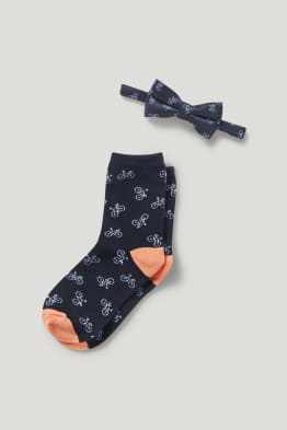 Set - Fliege und Socken - 2 teilig - gemustert