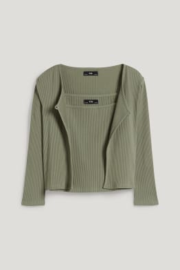 Coupe ample - ensemble - gilet en maille et débardeur - deux pièces
