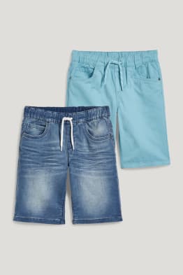 Set van 2 - korte spijkerbroek en shorts van stof