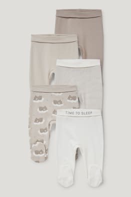 Multipack of 5 - baby pyjama bottoms - organic cotton