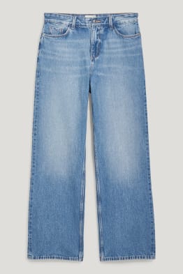 Relaxed jeans - wysoki stan - z bawełną z recyklingu
