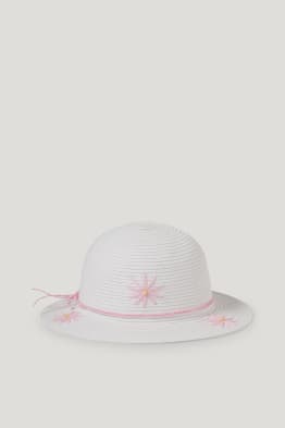 Slaměný klobouk - s květinovým vzorem