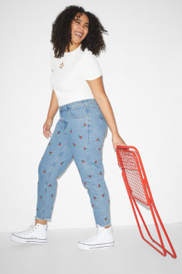 CLOCKHOUSE - Slim Jeans - High Waist - gemustert