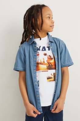 Ensemble - chemise en jean et T-shirt - 2 pièces