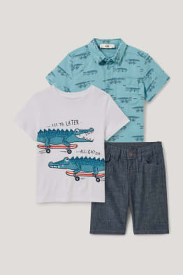 Set - Kurzarmshirt, Hemd und Shorts - 3 teilig