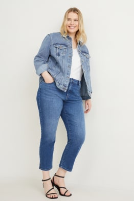 Cropped jeans - mid-rise waist - LYCRA®