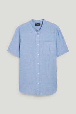 Shirt - regular fit - band collar