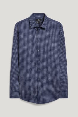 Koszula biznesowa - slim fit - kołnierzyk włoski - dobrze się prasuje