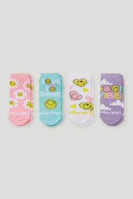 Wielopak, 4 pary - SmileyWorld® - skarpety z motywem