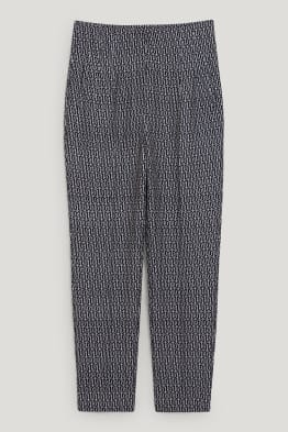 Trousers - high-rise waist - tapered fit - patterned
