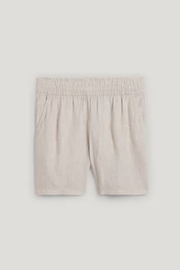 Shorts di lino basic - vita media - regular fit