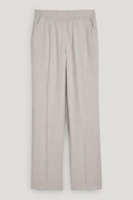 Pantalons de lli bàsics - mid waist - regular fit