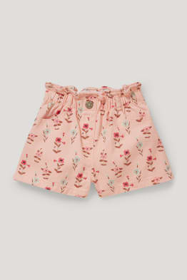 Short en jean - à fleurs