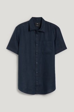 Camisa de lli - regular fit - coll kent