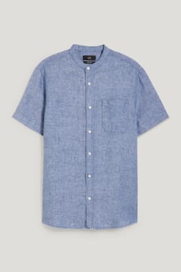 Chemise en lin - regular fit - encolure montante