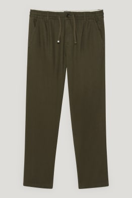 Kalhoty chino - tapered fit - lněná směs