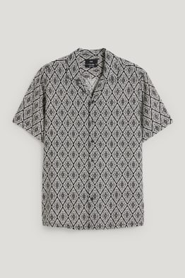 Chemise - regular fit - col à revers - lin mélangé