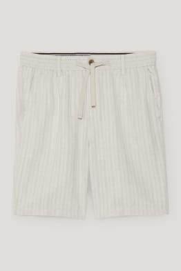 Short - lin mélangé - à rayures