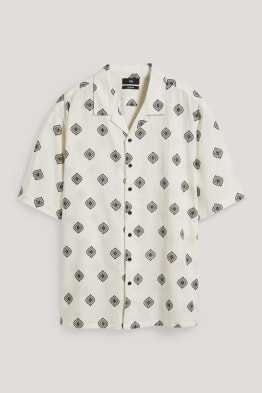 Camicia - regular fit - revers - misto lino