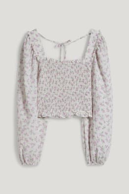 CLOCKHOUSE - Crop Bluse - geblümt