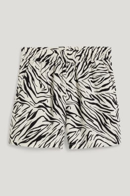 Basic shorts van linnen - met patroon