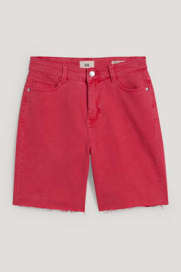 Denim Bermuda shorts - high waist - LYCRA®