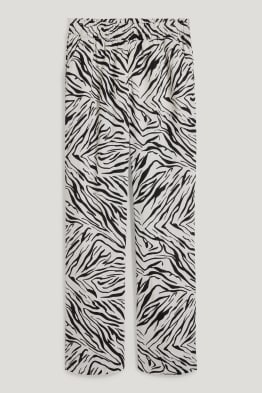 Linnen broek - mid waist - regular fit - met patroon