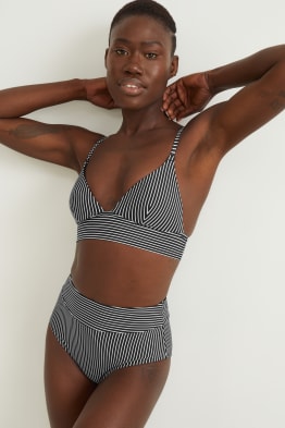 Slip bikini - vita alta - LYCRA® XTRA LIFE™ - a righe