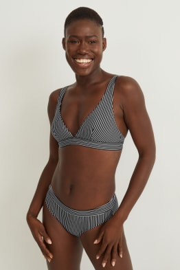 Bikini-Hose - Mid Waist - LYCRA® XTRA LIFE™ - gestreift