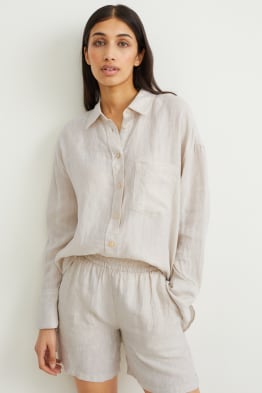 Basic-Leinenbluse