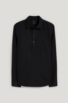 Košile - regular fit - kent - lněná směs