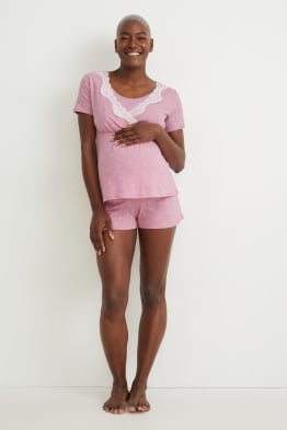 Pyjama d’allaitement - à fleurs
