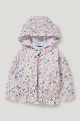 Jachetă bebeluși, cu glugă - cu flori