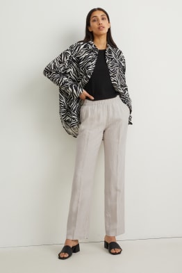 Pantalons de lli bàsics - mid waist - regular fit