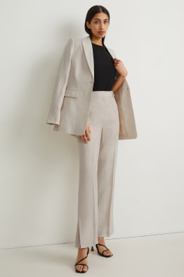 Business-Leinenhose - High Waist - Straight Fit