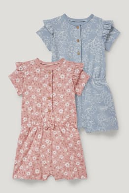 Set van 2 - baby-jumpsuit - gebloemd