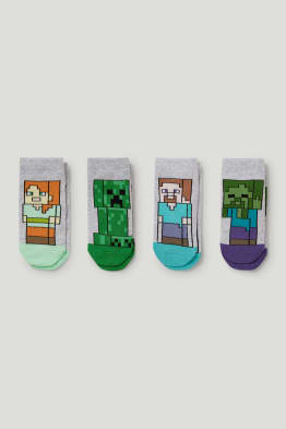 Multipack of 4 - Minecraft - trainer socks