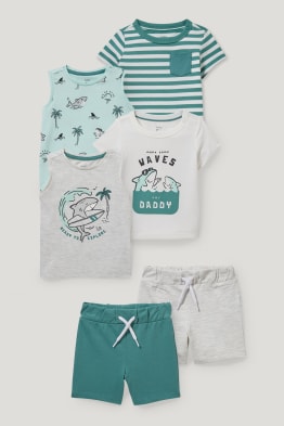 Set - 2 Baby-Tops, 2 -Kurzarmshirts und 2 -Sweatshorts