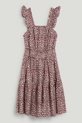 Dress - linen blend - patterned
