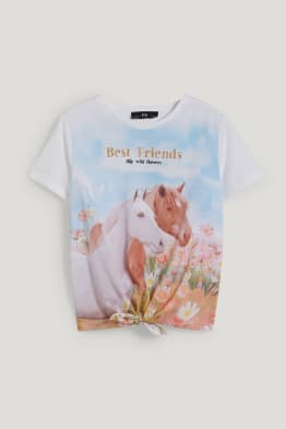 Kurzarmshirt mit Knotendetail