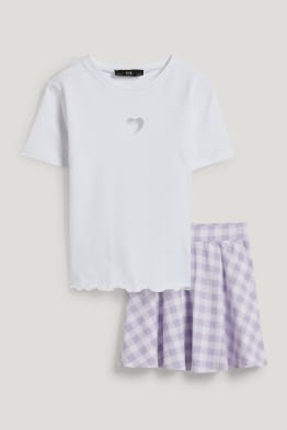 Ensemble - T-shirt et jupe - 2 pièces