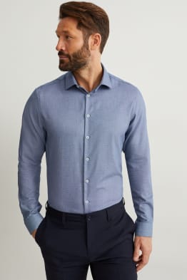 Cămașă office - slim fit - guler italian - ușor de călcat