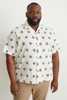 Shirt - regular fit - lapel collar - linen blend