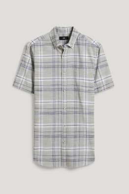 Camicia - regular fit - button down - a quadretti