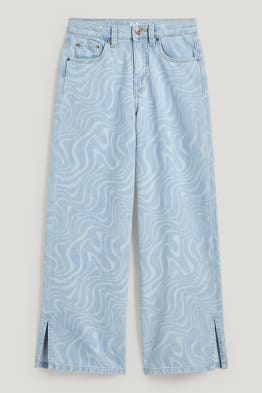 Wide leg jeans - patterned
