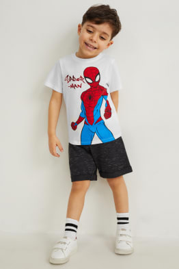 Omul-Păianjen - set - tricou cu mânecă scurtă și pantaloni scurți trening - 2 piese
